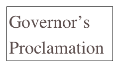 Governor’s
Proclamation